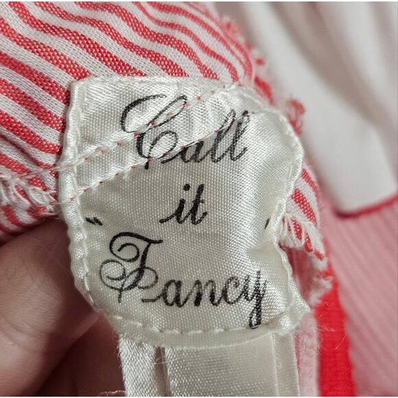 VTG "Call It Fancy" Red & White Stripe Ruffled Square Dance Dress, sz 10 - Picture 5 of 8